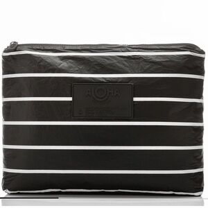ALOHA Mid pouch - Black with White Stripes